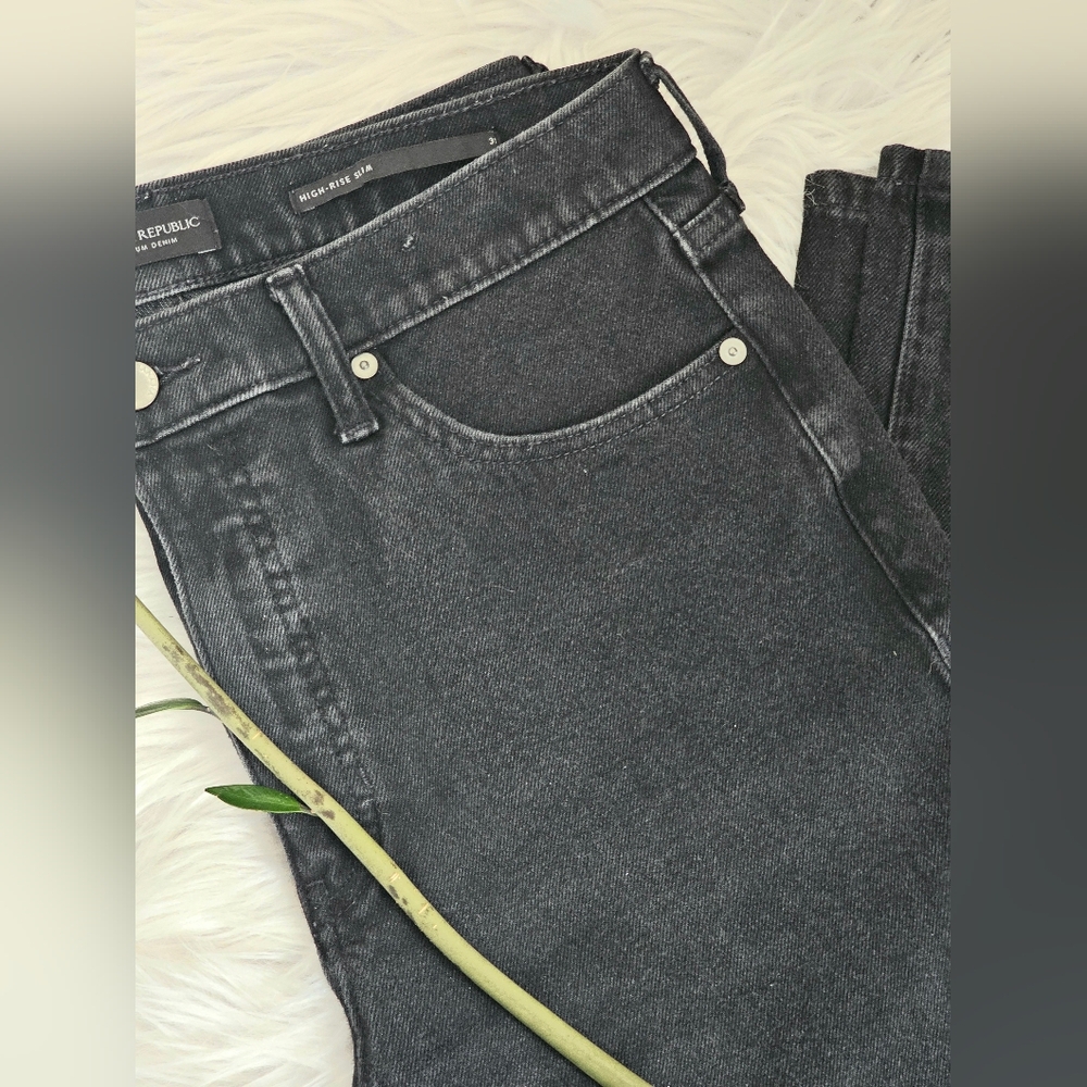 Banana Republic Black Denim High Rise Slim Jeans - Picture 6 of 6